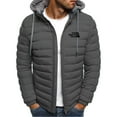 thumbnail image 1 of Aozrynl Men's Hooded Puffer Jackets Coats Winter Warm Zipper Casual Padded Outerwear Cotton Padded Jacket, 1 of 7