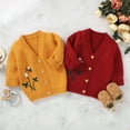 thumbnail image 4 of Seyurigaoka Baby Unisex Sweaters Long Sleeve V-neck Floral Embroidered Cardigan, 4 of 10
