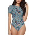 thumbnail image 2 of Picia Underwater Animals and Flowers Womens One Piece Swimsuits Modest Tummy Control Bathing Suits Lace Up Slimming Swim Suit-XX-Large, 2 of 9