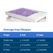 PetSafe ScoopFree Crystal Disposable Cat Litter Trays, Lavender Scent, Silica Crystals, 6-Pack