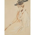 thumbnail image 3 of Paul César Helleu 14x18 Black Modern Framed Museum Art Print Titled - Portrait of Feathered Hat, 3 of 5