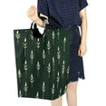 thumbnail image 4 of Yayeee Freestanding Laundry Hamper with Handle Collapsible Large Storage Basket for Clothes, Dark Green Plants, 4 of 7