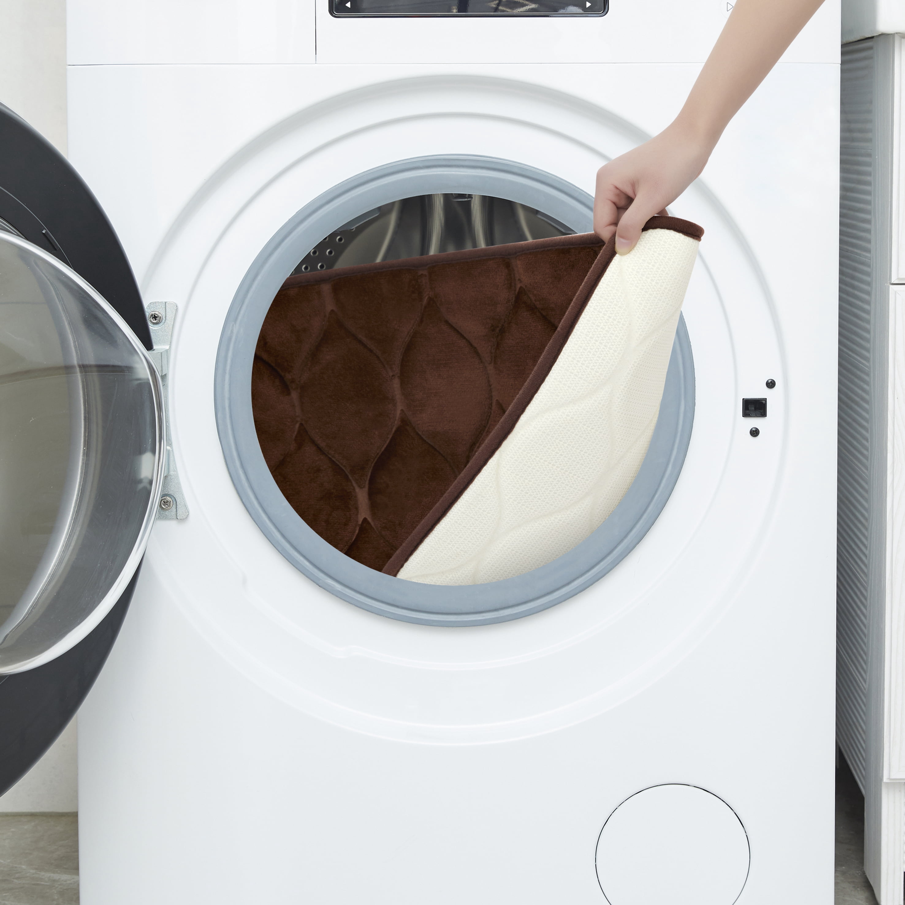 Yafa Home Fashion 1pc:24" X 47" Bath Rug, Memory Foam; Machine Washable, Water Absorbent & Non-Slip Bathmats(Brown)