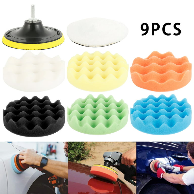 10pcs Cotton Cloth Buffing Wheel Sponge Polishing Pad Kit,Drill Buffing Kit  for Car Polishing,Cleaning