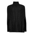 thumbnail image 6 of Wutalume Women's Lazy Style Loose Long Sleeve High Neck Solid Color Knitted Shawl Sweater, Warm Winter Pullover with Cozy Draped Design for Casual and Chic Looks,Black S, 6 of 7