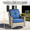 thumbnail image 5 of Ovios 5 Piece Outdoor Patio Bistro Set All-Weather Wicker Swivel Chairs with Ottomans High-Back Sectional Conversation Furniture for Backyard, Porch, or Garden, 5 of 9