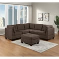 thumbnail image 3 of Newboti Furniture Living Room Furniture Corner Wedge Black Coffee Linen Like Fabric 1pc Cushion Wedge Sofa Wooden Legs 06903, 3 of 15