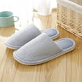 thumbnail image 2 of Men's and Women's Washable Linen-Cotton Slippers: Striped Closed Toe with Gripped for Home Comfort, 2 of 9