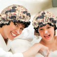 thumbnail image 6 of Shower Caps,Dachshund and Flower Waterproof Shower Cap for Women 4 Pieces,Double Reusable Hair Cover for Shower PEVA Elastic Stretch Hem, 6 of 7
