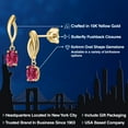 thumbnail image 2 of Gem Stone King 10K Yellow Gold Pink Tourmaline Stud Dangle Earrings for Women | 0.95 Cttw | Gemstone October Birthstone | Oval 6X4MM, 2 of 6