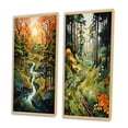 thumbnail image 3 of Designart "Forest Sunset Amidst Little River Daydreams I" Forest Framed Wall Art Set Of 2 - Traditional Green Framed Wall Art Set Of 2, 3 of 6
