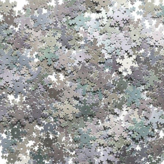 Silver Snowflake Sequins 15mm Metallic Iris Rainbow Made in USA