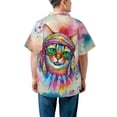 thumbnail image 5 of Hippie Abyssinian Portrait Watercolor Tie-Dye Vintage Styles Hawaiian Shirt Breathable Summer Unisex Merch Cat Lover Kitten Owner Gifts - 00014, 5 of 6