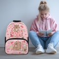 thumbnail image 2 of Pzuqiu Drinks Capybara Kids Backpack for Students Ages 6-18 17 Inch Large Capacity Lightweight Schoolbag for Preschool Elementary Middle High School Back to School Use, 2 of 7