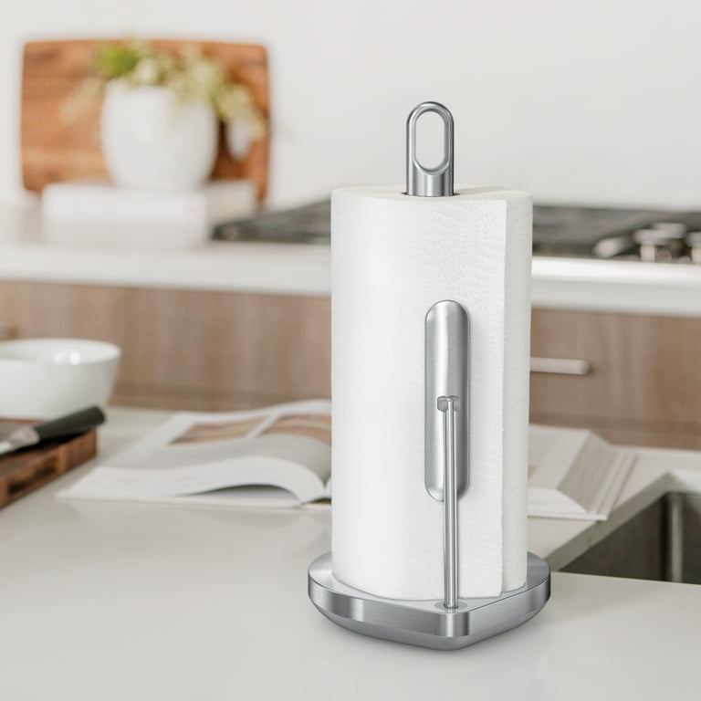 simplehuman Tension Arm Paper Towel Holder, Standing, Brushed