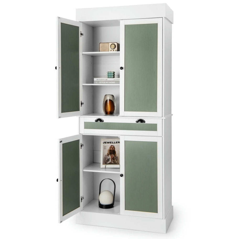 Finihen Kitchen Storage Cabinet, Buffet Sideboard, Kitchen Pantry Cabinet with 2-Door Sideboards and Adjustable Shelves, for Dining Room, Kitchen, Living Room, White Finihen Kitchen Storage Cabinet, Buffet Sideboard, Kitchen Pantry Cabinet with 2-Door Sideboards and Adjustable Shelves, for Dining Room, Kitchen, Living Room, White