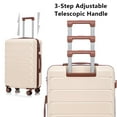 thumbnail image 5 of PAPROOS 3 Piece Luggage Set, ABS Carry-on Luggage Set with Spinner Wheels and TSA Lock, Lightweight Hardside Luggage, 20/24/28 Inch Rolling Suitcase Set for Travel Business Trip, Beige, 5 of 12
