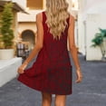 thumbnail image 4 of Yteetum Women's Summer Dresses Oversized V Neck Sleeveless A Line Mini Dress Sundress Casual Floral Printed Loose Fits Lightwieght Comfy Travel Vacation Dresses, 4 of 6