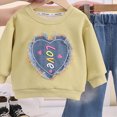 thumbnail image 5 of Toddler Girls Outfits 9 12 18 24 Months 2T 3T 4T 5T Girls Fall Winter Clothes Toddler Girls Ruffle Long Sleeve Cute Top Jeans Bell-bottomed Pants 2PCS Set Yellow Size 3-4 Years, 5 of 5