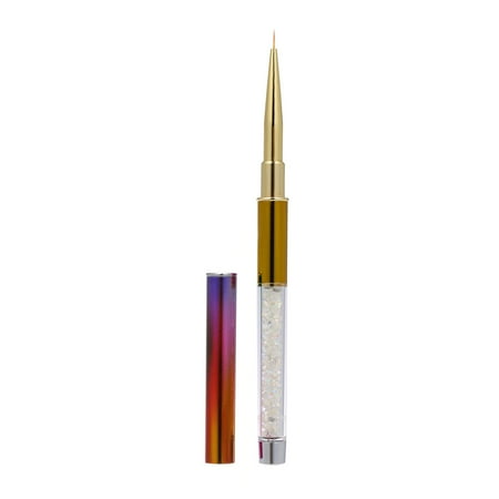 Metal Diamond Vinyl Liner - 1pc Nail Brush UV Gel Painting Acrylic Nail Art Liner Brush Pen Metal Diamond Acrylic Handle
