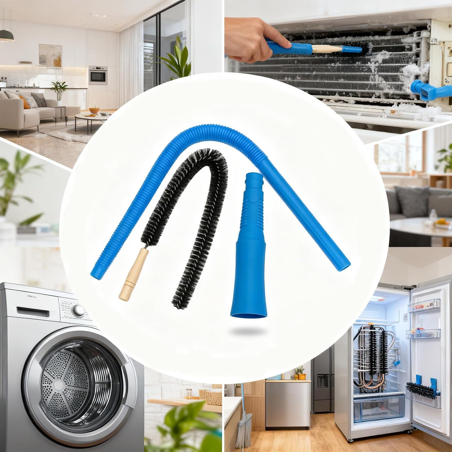 Universal Dryer Lint Vacuum Attachment, Dryer Vent Cleaning Hose, Dryer Vent Cleaner Kit Vacuum Attachment, Quickly Lint Remover, for All Vacuum Cleaner