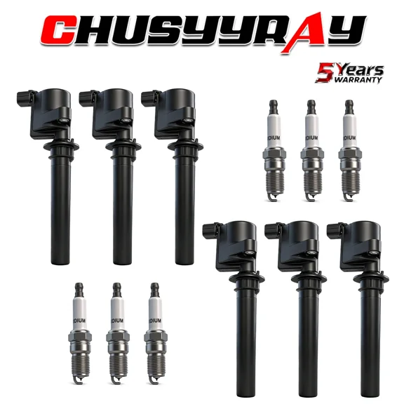 CHUSYYRAY DG500 6 Ignition Coils   6 Spark Plugs Set Compatible for Ford 500 3.0L V6 2005 2006 2007