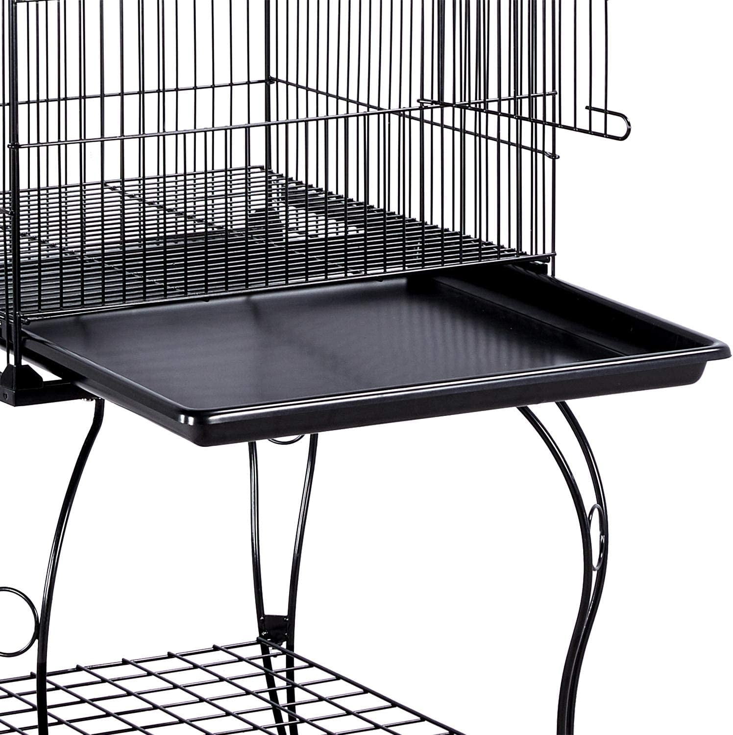 Neatifyes Medium Open Top Parrot Bird Cage for Cockatiels Conures Green Cheek Parakeets with Rolling Stand