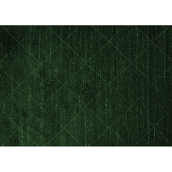 Ahgly Company Indoor Rectangle Solid Emerald Green Modern Area Rugs, 7' x 9'