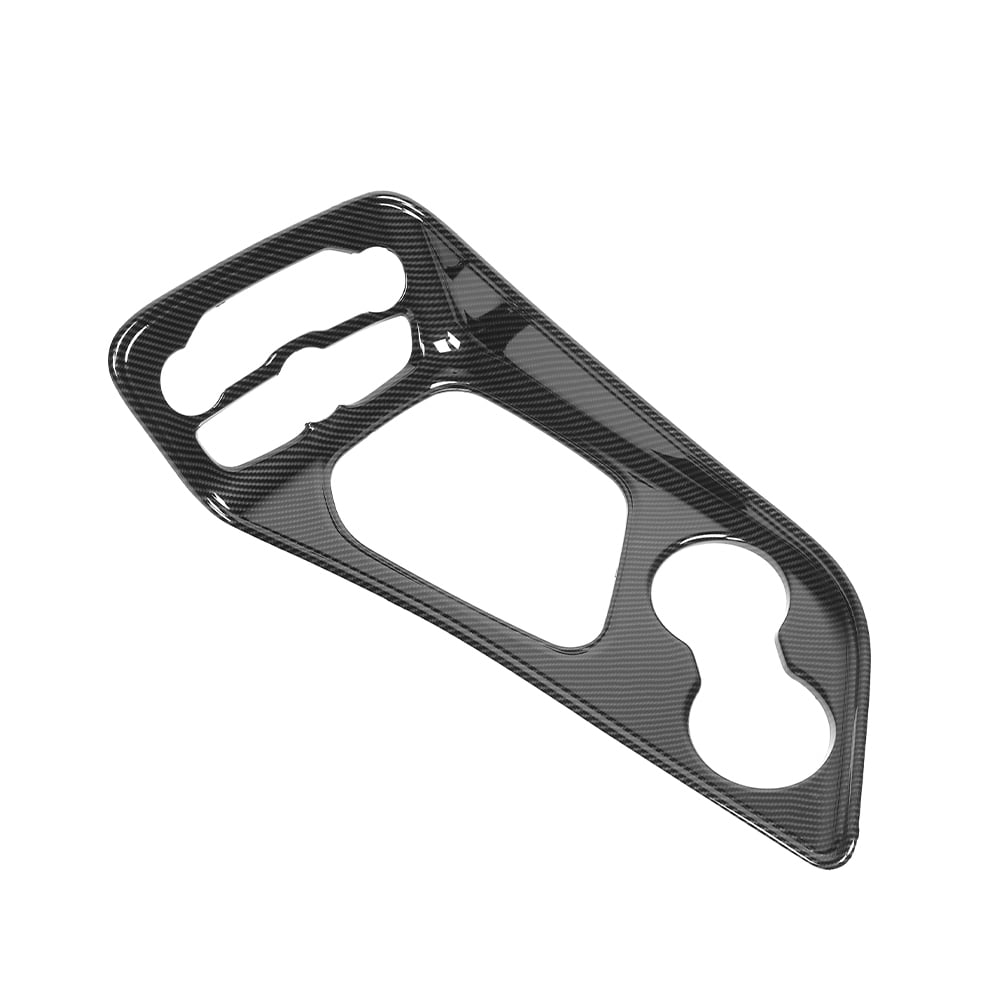 CheroCar Car Gear Shift Panel Trim Cover Carbon Fiber for Dodge Challenger 2015-2023 Black