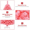 thumbnail image 3 of Patiojoy Pink Christmas Tree 7.5 Ft Xmas Decoration Tree w/ 1364 Snow Flocked PVC Tips & Metal Stand, 3 of 10