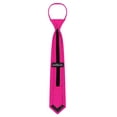 thumbnail image 4 of Jacob Alexander Boys' 14 inch Polka Dot Print Pre-Tied Zipper Neck Tie - Fuchsia Pink, 4 of 6