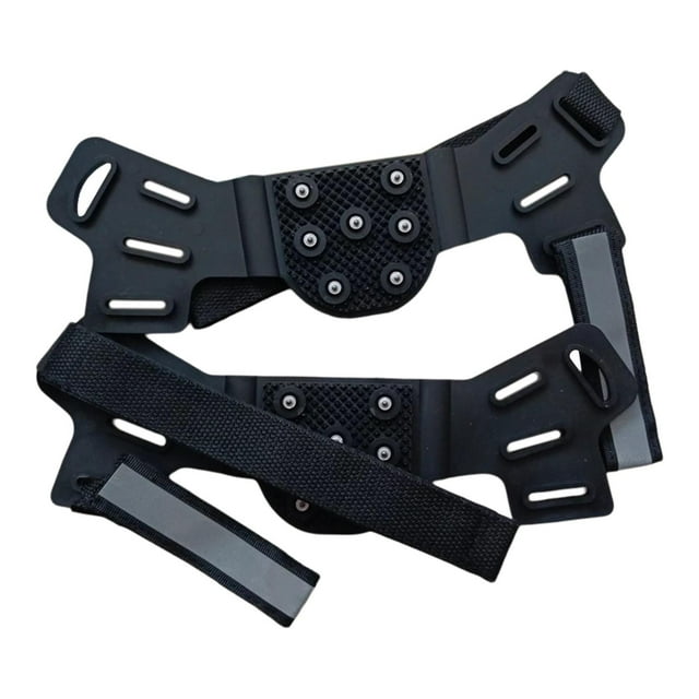 Crampones Spikes Ajustar con tacos de hielo de 7 puntos Tracción sin deslizamiento para hombres de invierno que caminan sobre nieve y raqueta de nieve