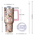 thumbnail image 2 of OBREWU Boston Terrier Dog and Flower Florals Tumbler with Handle and Lid,Boston Terrier Dog and Flower Florals 40oz Double Wall Vacuum Insulated Tumbler,Cups Gift for Women and Men, 2 of 7