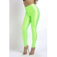 thumbnail image 3 of Ofenti Shiny Leggings for Women High-Waist Neon Tights Neon Lime 3X, 3 of 8