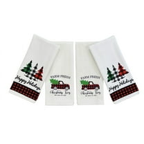 Serafina Home Christmas Red Green Checkered Cotton Kitchen Towels (4 Count)