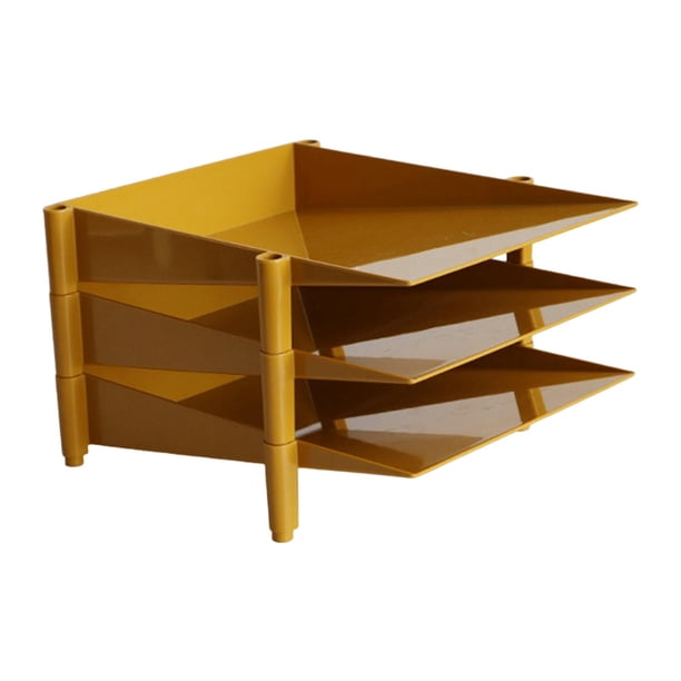 Organizador de dormitorio, clasificador de papel, vale, papelería profesional, eficiente, 3 niveles Amarillo