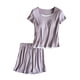 thumbnail image 2 of Pijama de manga corta para mujer, ligero y transpirable, con almohadillas para el pecho, ropa de casa y pijama, blusa de poliéster., 2 of 5