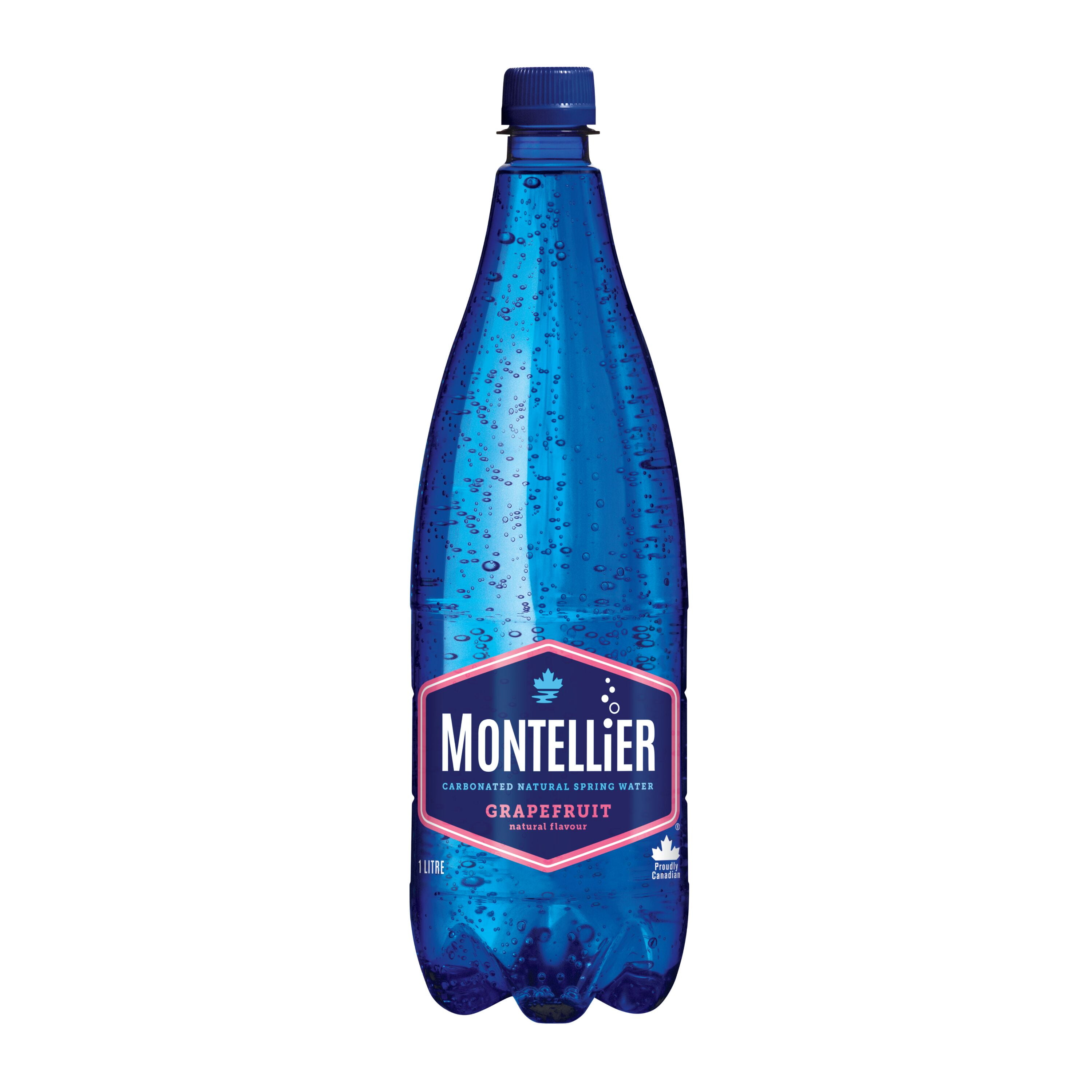 Montellier Eau Minérale Naturelle Pétillante au Pamplemousse 1 L, Bouteille 1L