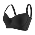 thumbnail image 2 of Xdegoge 2 Pack Full Coverage Bras for Women Plus Size Push Up Seamless Underwire Spaghetti Adjustable Strap Bra Padded with Support Comfortable Plunge Brassiere, 2 of 8