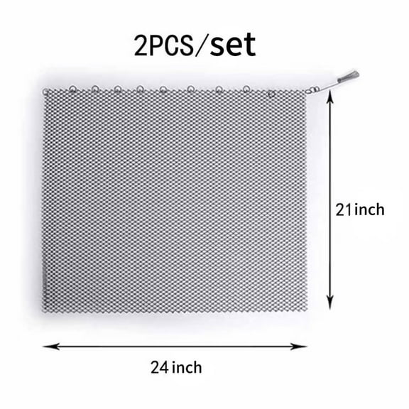 2Pack Fireplace Mesh Screen Curtain,Spark Guard Chain for Hearth