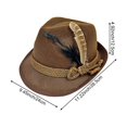 thumbnail image 2 of Byfri Felt Trilby Fedora Hat Jazz Style Oktoberfest Festival Hat for Men 24x12.5x28.5cm, 2 of 7