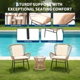 thumbnail image 6 of Memoryfield 3-Piece Outdoor PE Rattan Bistro Set with 2 Chairs & Glass Top Table, Wicker Patio Conversation Furniture for Porch, Garden, Balcony, Poolside,Beige, 6 of 8