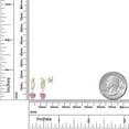 thumbnail image 2 of Gem Stone King 925 Silver and 10K Yellow Gold Pink Moissanite and White Lab Grown Diamond Dangle Earrings for Women | 1.07 Cttw | Gemstone | Heart Shape 5MM, 2 of 3