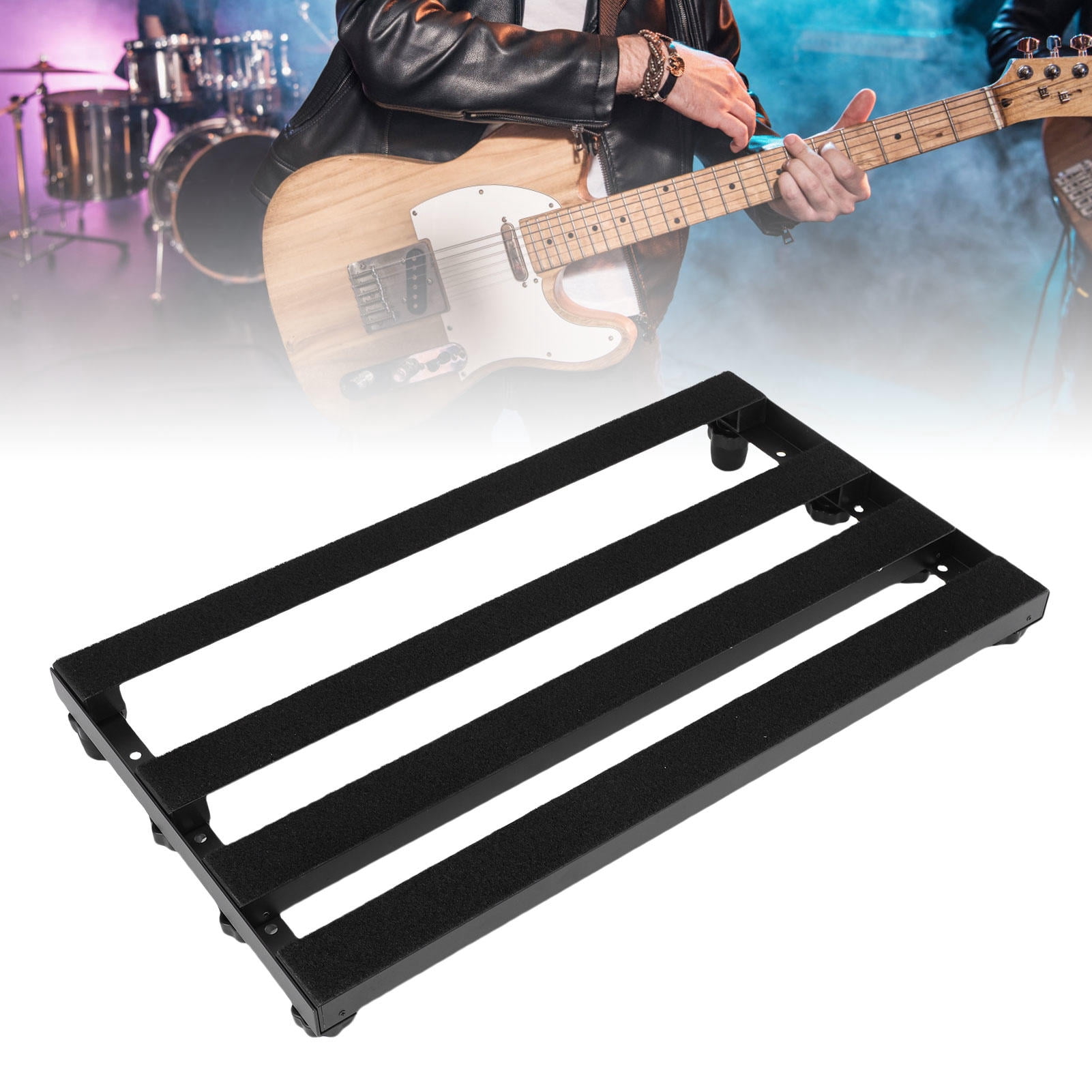 LAZIOEGR Aluminum Alloy Guitar Pedal Board with Non‑Slip Silicone Pads – Compact, Sturdy, Ideal for Concerts & Practice