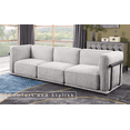 thumbnail image 5 of 120" Modular Sectional Sofa, Modern Iron Frame Chenille Comfy Couch with Thickened Seat Cushions, Upholstered 3 Seater Couch for Living Room, Easy Assembly, Light Gray, 5 of 9