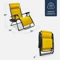 thumbnail image 2 of Oversized Padded Zero Gravity Chair, Folding Outdoor Patio Recliner, XL Anti Gravity Lounger for Backyard w/Headrest, Cup Holder, Side Tray, Polyester Mesh - Yellow, 2 of 14
