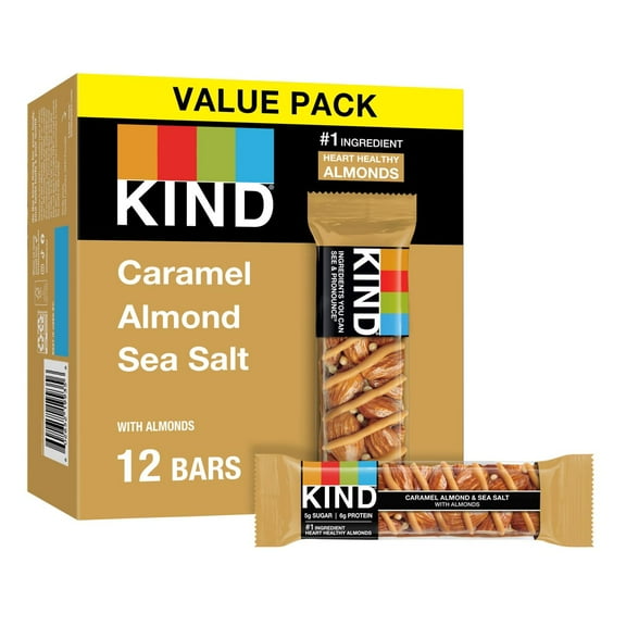 KIND Nut Bars Caramel Almond Sea Salt Gluten Free Snack Bars - 12ct - Pack of 2