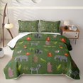 thumbnail image 2 of Manfei Jungle Elephant Twin Quilt Set, Kawaii Wildfife Twin Coverlet Set, Green, 2pcs, 1 Bedspread and 1 Pillowcase, 2 of 7