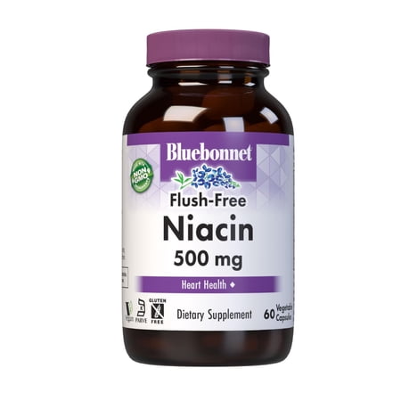 Bluebonnet Flush-Free Niacin 500mg, for Al Cardiovascular Support*, 60 Days