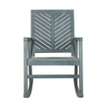 thumbnail image 6 of Ned Modern Chevron-Back 300-Lbs Support Acacia Wood Patio Outdoor Rocking Chair, Gray, 6 of 8